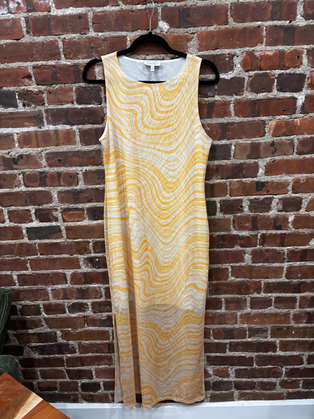 & Other Stories Yellow and White Wave-Print Maxi Dress